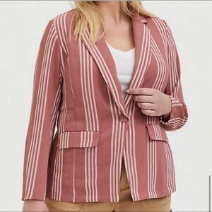 NWT Torrid Pink Striped Blazer